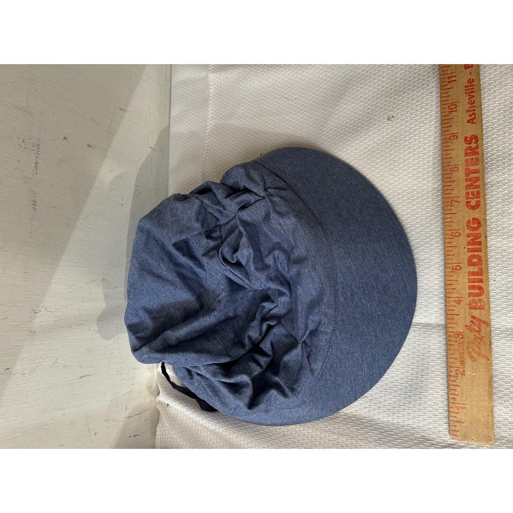 Cardani Ruched Sun Hat Large Blue Heathered Wide Brim Headcover Womens